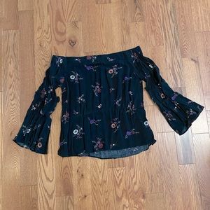 Black off shoulder long sleeve